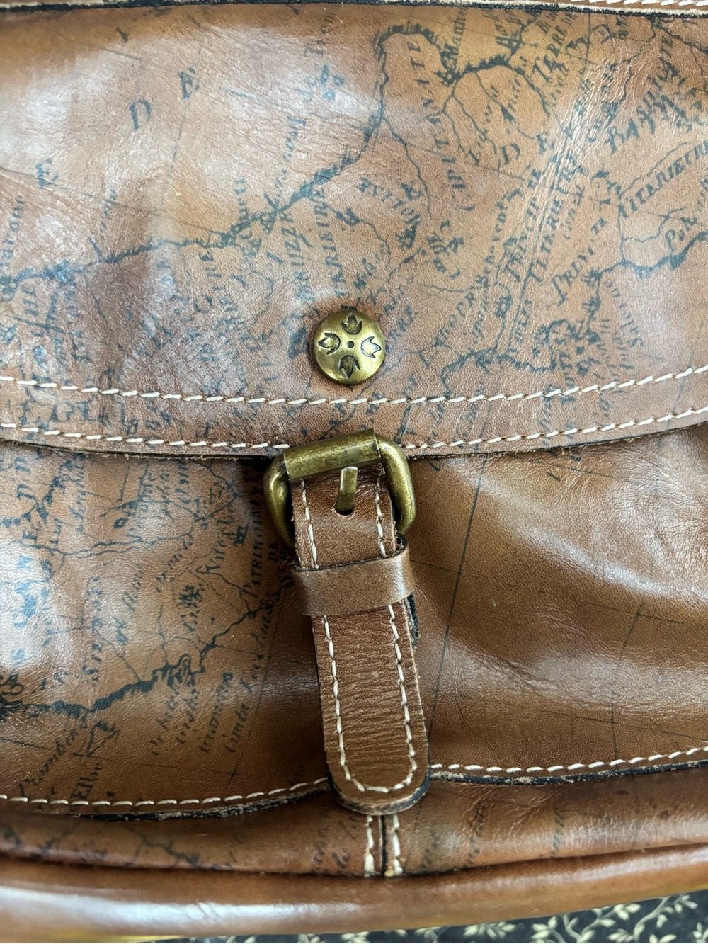 Patricia Nash Tuscania Leather Crossbody Bag - Signature Map Print - Picture 2 of 10